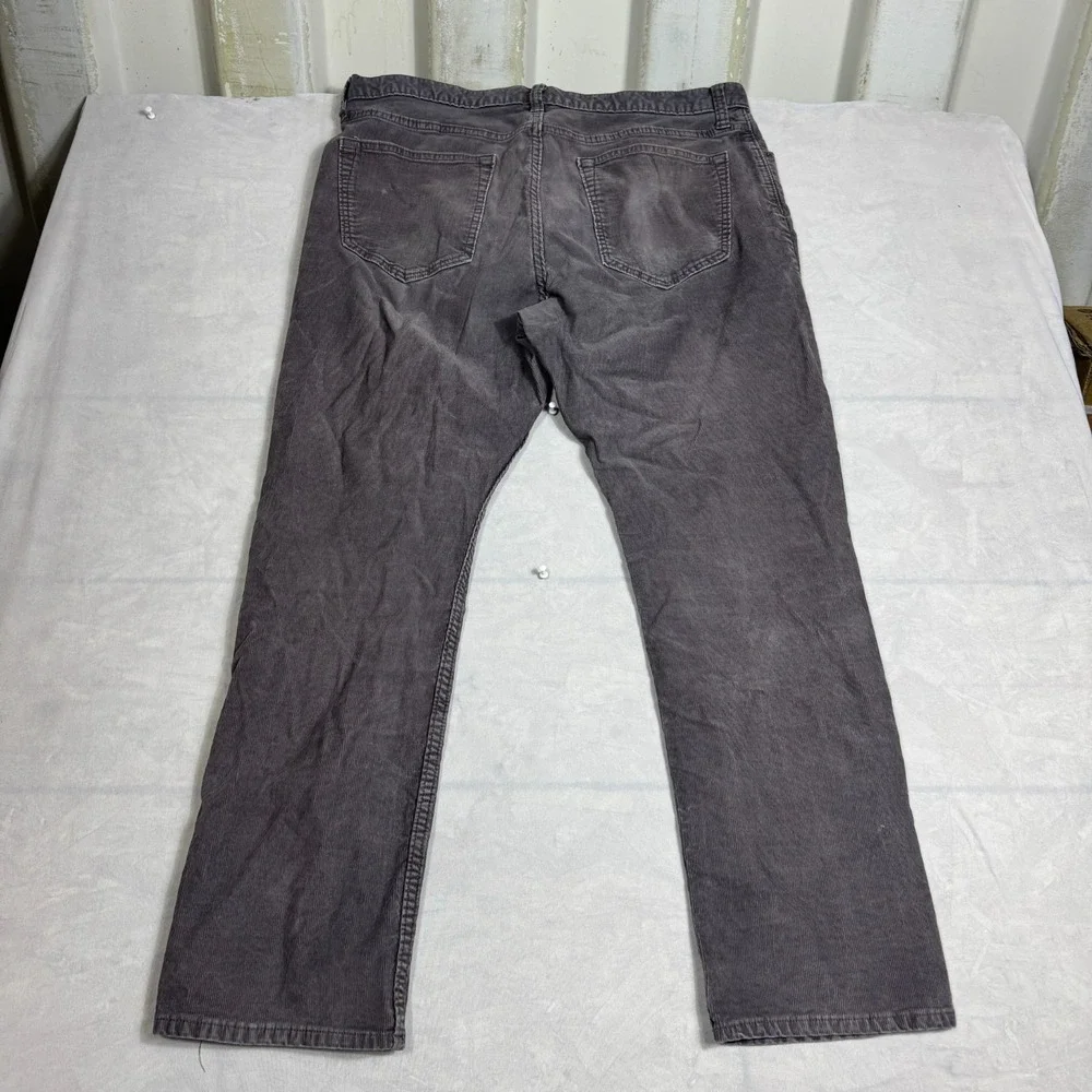 Banana Republic Mens Corduroy Pants Gray Slim‎ Fit Straight Leg Size 36x30